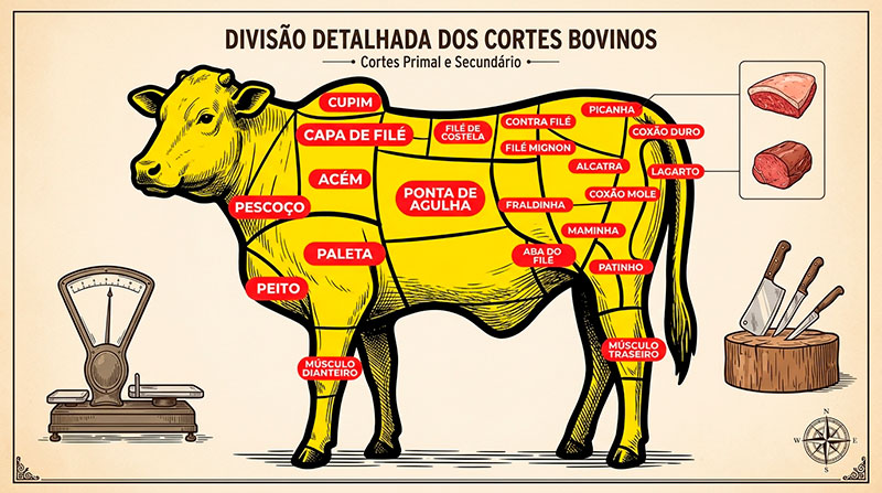 Partes do Boi e Cortes do Boi: Guia Completo com Todos os Cortes e Onde Fica Cada Um