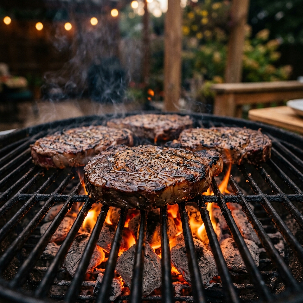 Preparação premium de carne na brasa